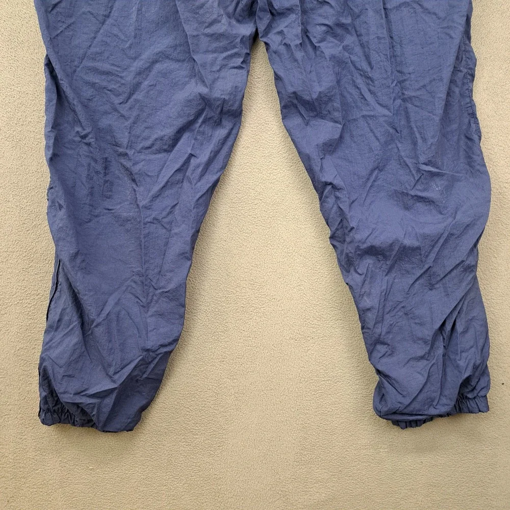 Vintage Nike Track Pants XL Blue Nylon Zippered Cuffed Bottoms 90s Menswear